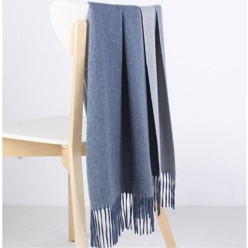 Double face color 100%goat cashmere women fashion thick scarfs shawl pashmina 40x200cm beige blue 7color
