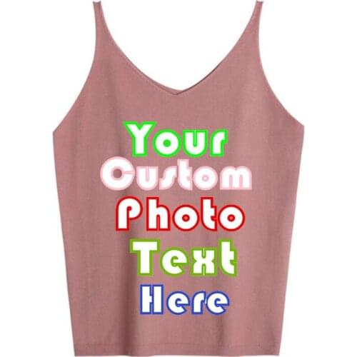 Custom Picture Multicolor V-neck Woolen Suspenders Women Summer Korean Casual Vest Women