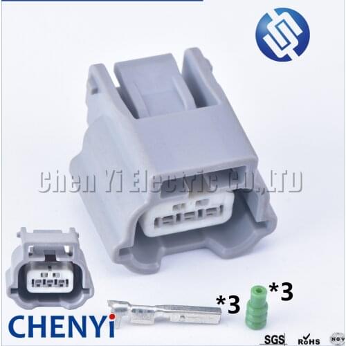 1 Set yazaki 3 Pin gray female Automotive waterproof connector Low slot Sensor Socket Connector For Nissan Infiniti