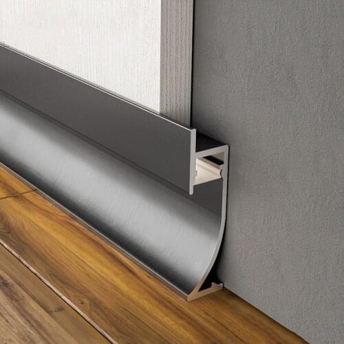 1M Aluminium profile Bar Light Metal Wall Skirting Hard Strip Lamp Channel Recessed or Suface Mounted Floor Angular Linear Lamp