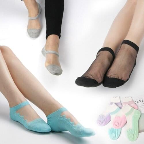 10pair/lot Women Summer Sexy Ultrathin Transparent Crystal Silk Socks High Elastic Skin Color Nylon Short Socks Female 22-25cm
