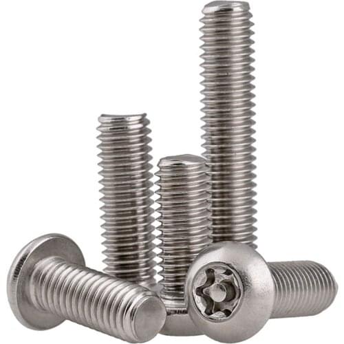 2/5/10Pcs 304 Stainless Steel Inside Plum Flower Belt Pillar Type Anti-theft Bolt M5 M6 M8 M10 Pan Head Torx Security Screw