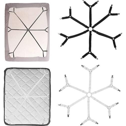 3 Way 6 Sides Bed Sheet Clips Mattress Fasteners Elastic Cover Blankets Grippers Adjustable Fixing Slip-Resistant Buckle Straps