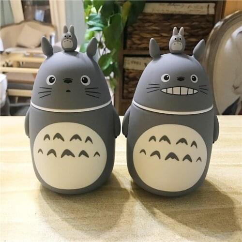 Cute Cartoon Totoro Portable Thermos Bottle Creative Anime Termos Cup and Mug Glass Vacuum Flasks Bottle Dropshipping