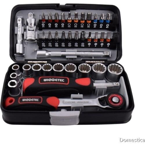 38PCS Mini Ratchet Wrench Socket Bit Combination Hardware Tool Set S2 Bike Maintenance Repair Hand Tool Wrench Screw Bits Set