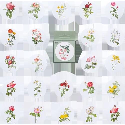 46 pcs/box Painting Flower Small Diary Mini Japanese Cute box Stickers set Scrapbooking Cute Flakes Journal Stationery