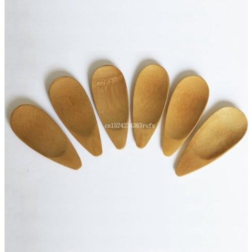 500pcs Tea Scoops Kung Fu Tea Spoon Black Green Handmade Mini Bamboo Tea Shovel Gift For Friends 10*4cm