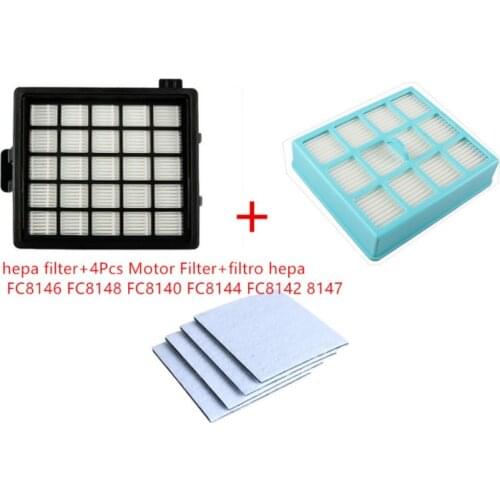 6Pcs vacuum cleaner replacement parts hepa filter+4Pcs Motor Filter+filtro hepa Philips FC8146 FC8148 FC8140 FC8144 FC8142 8147