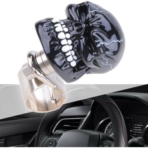 Car decoration SKULL CAR STEERING WHEEL SPINNER HANDLE AUTO/TRUCK SUICIDE KNOB UNIVERSAL BLACK