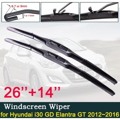 Car Wiper Blade for Hyundai i30 GD Elantra GT 2012~2016 Front Windshield Wipers Car Accessories j Hook Type 2013 2014 2015