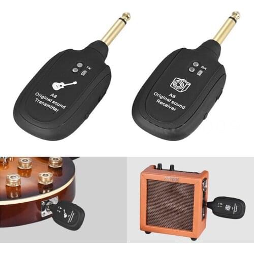 Guitar Wireless System Zender Ontvanger Ingebouwde Oplaadbare Draadloze Gitaar Zender A8 Guitar Wireless Receiver