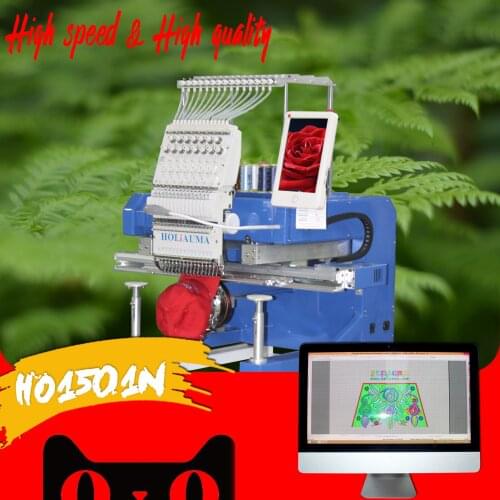 BIG SALE WITH FREE DESIGNS AND GIFT HOLiAUMA single head 12/15colors embroidery machine for home use in best prices