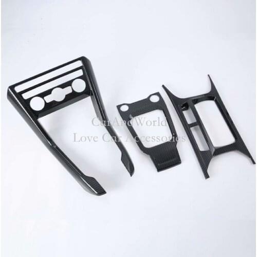 For VW T-Roc TROC 2017 2018 Center Gear Shift Box Water Cup Air Condition Switch Panel Cover Trims Carbon Fibre Car Accessories