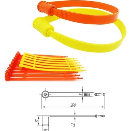 Plastic Container Seal Colored Write Wire Cable Label Mark Tag Nylon Cable Tie Network Cord Wire Strap Container Seals 100pcs