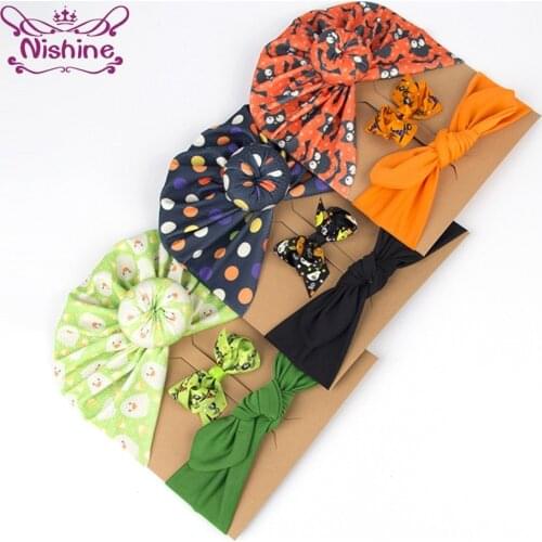 Nishine Toddler Printed Donut Caps Hairpins and Hairband Set Cute Cartoon Pattern Round Ball Hats Hair Accessories Birthday Gift