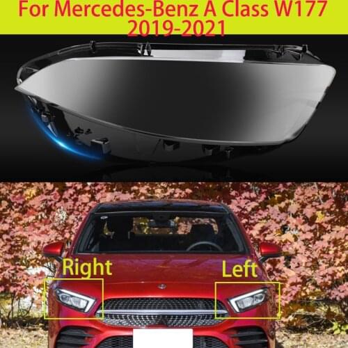 For Mercedes-Benz A Class W177 2019-2021 Lampshade Transparent Glass Lampshade Lens Housing Headlight Transparent Shell