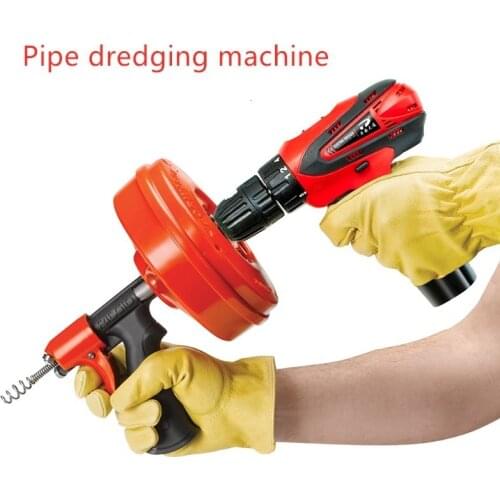 Electric Manual toilet Dredging machine Chargable drill 12.6-40MM Pipe Cleaner Drain Cleaning Machine 7.6M