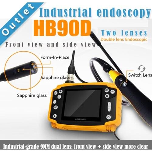 SmartFly HB90D 9mm 3 Meter 3.5" LCD Dual LENS Endoscope Borescope Snake Inspection Tube Camera DVR Vehicle Inspection Pipeline