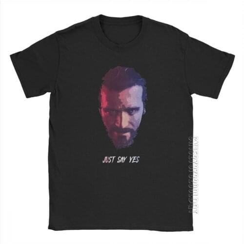 Man T Shirt The Baptist John Seed Say Yes Far Cry 5 T Shirt Funny Hope County Cross Videogame Tee Plus Size Short Sleeve