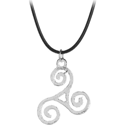 Classical Movie Teen Wolf Triskele Necklace Fashion Silver Color Plated Pendant With Rope Chain For Men Gift