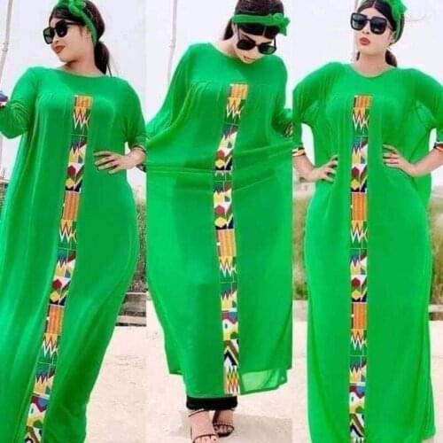 3 Piece Sets Dress + Lining + Scarf African Dresses For Women Africa Clothing Muslim Long Dress Fashion Dress Africa Clothing