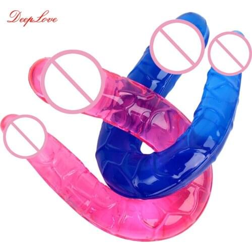 Crystal Soft Glue Double Dildo Female Masturbation Toy Gay Vaginal Irritation Sex Tool Fun Adult Supplies