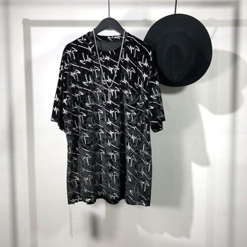 Owen seak Men T Shirt Mens Clothing Hip Hop Tops Tees High Street Summer Japanese Male Solid OverSized Streetwear Black T Shirt