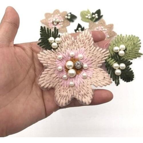 Flower Embroidery Patch T Shirt Press Sticker Washable Sew-On Transfers Patches for Women Dress Hoodies Pants Bag Collar 10x10cm