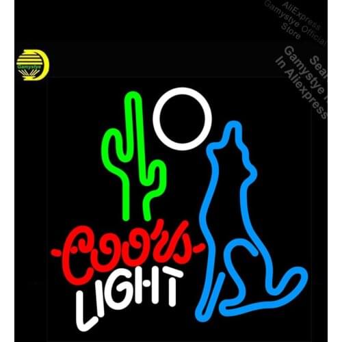 Coors Light Coyote Moon Neon Sign neon Light Sign glass Professional Logo Designers Pub Bar Signs Polis Signage Shop Garage Sign