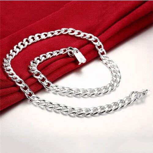 New Style 925 Silver 10 Mm 22 Inch Necklace Male Atmosphere Side Chain Necklace Instruction Gift Party Fashion Jewelry