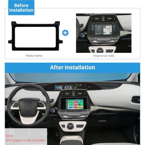 Seicane 2 Din Dash Panel kit Radio Fascia for 2016 Toyota Prius 202*102mm OEM Style Stereo Frame Audio Cover Trim