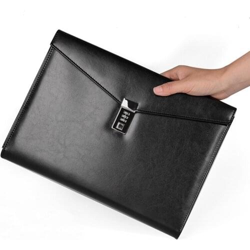 File Folder A4 Document Bag with Lock Padfolio Fichario Office Briefcase Organzier Executive Cabinet Manager Bag Stationery Kit