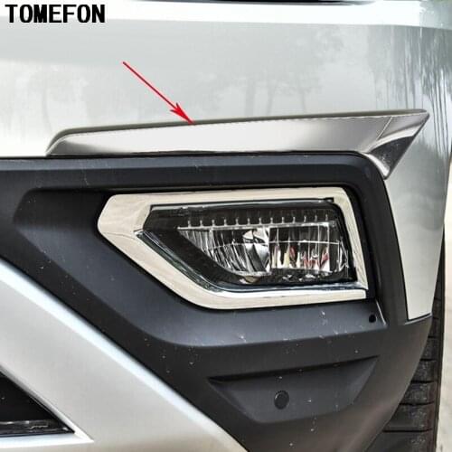 For Volkswagen VW Atlas Teramont 2017 2018 ABS Chrome Front Rear Head Fog Lamp Light Eyelid Eyebrow Sticker Accessories Trim