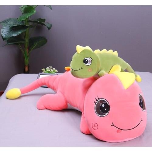 New 120cm Soft Kawaii Big Eyes Dinosaur Plush Toy Cartoon Animal Dinosaur Stuffed Doll Sofa Bed Pillow Cushion Birthday Gift