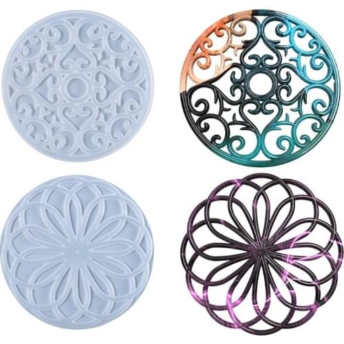 Mandala Placemat Epoxy Resin Mold Coaster Cup Mat Casting Silicone Mould DIY Crafts Home Decorations Making Tool