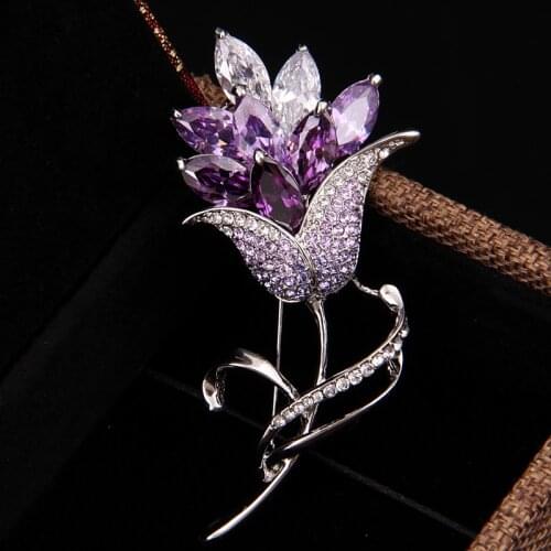 Clear Rhinestone Crystal Flower Brooches Pins Set Wedding Bouquet Broaches Kit in Silver