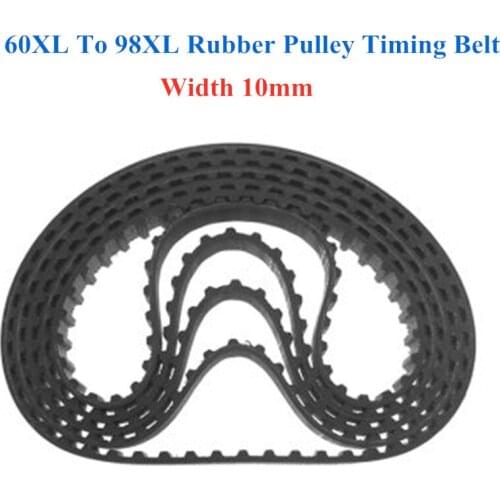 1Pcs 60XL To 98XL Rubber Pulley Timing Belt Close Loop Synchronous Drive Belts Width 10mm