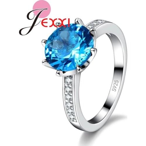 Luxury Women Colorized Crystal Engagement Wedding Ring For Femme Fashion Cubiz Zircon 925 Sterling Silver Rings Rose Gold