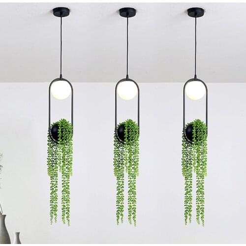 Nordic DIY Plant Pendant Lamp Garden Flower Pot Hanging Lights Fixtures Bedroom Dining Room Restaurant Droplight Home Decor