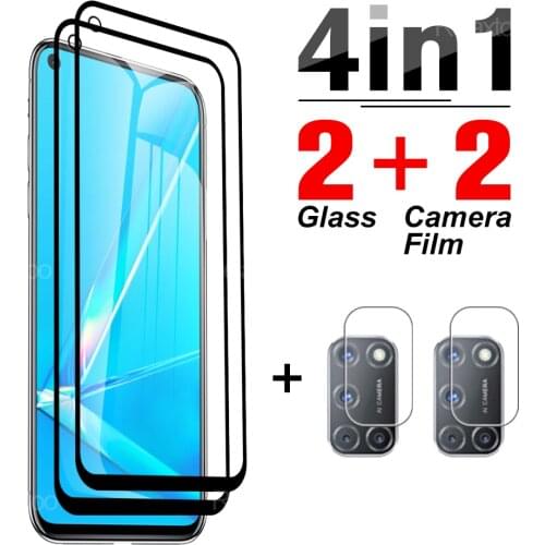 4-in-1 Cover Tempered Glass On The For Oppo A52F Screen Protector For Oppo A72 4G A72 5G A92 Reno 4F Phone Camera Protector Lens
