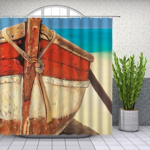 Sandy Beach Dusk Sunset Landscape 3d Shower Curtains Bathroom Waterproof Bathroom Curtains Polyester Fabric Printed Bath Screen
