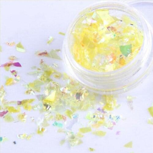 1 Box Laser Pink Yellow Shredded Cellophane Holographic Nail Art Decoration For Design Acrylic Nail Decals Manicure Tool