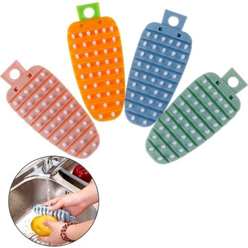 1pc Kitchen Fruit and Vegetable Brush Veggie Scrubber Washing Sponge Scrubber