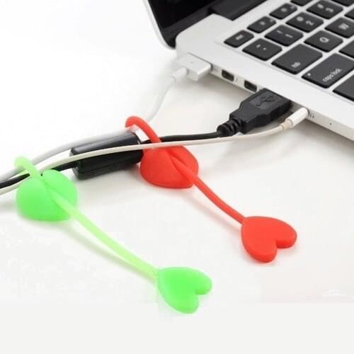 2pcs/Lot Candy Color Heart Shape Soft Rubber Bag Mouth Sealing Closure Clips Tie Snacks Sea Food Bonbon Cable Line Clamp Pocket