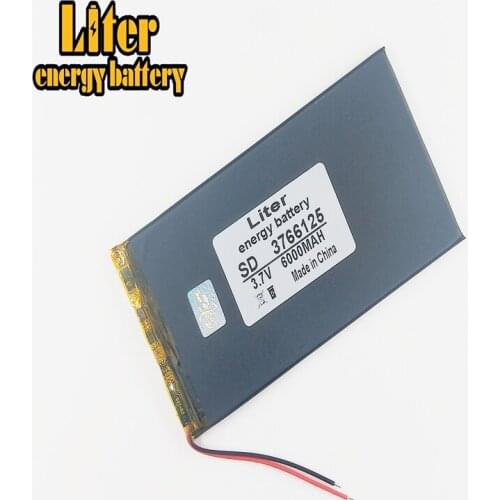 3.7V 6000mAH 3766125 Polymer lithium ion / Li-ion battery for tablet pc 7 inch 8 inch 9inch