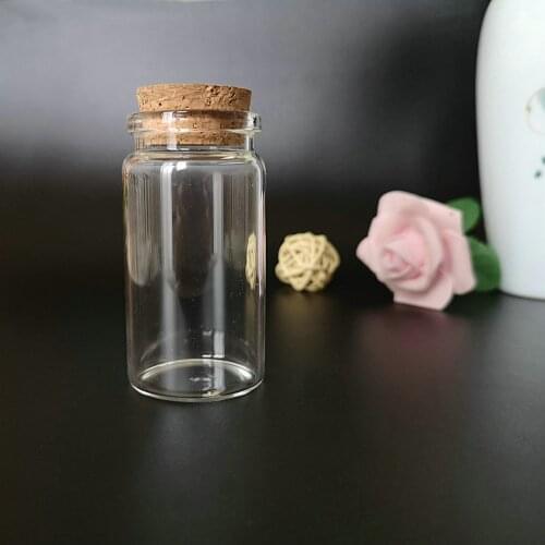 30Pcs/Lot 50ml 37*70mm Clear Glass Bottle with Corks Stoppers Spice Storage Jars Candy Containers Vial Packing Jars Wedding Gift
