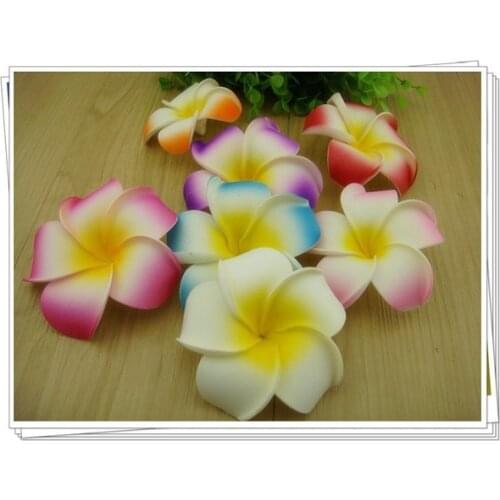 4.5CM 7 Colors Foam Hawaiian Plumeria Flower Frangipani Flower DIY Accessories Hand Craft Flower For Wedding 100 Pieces/Lot