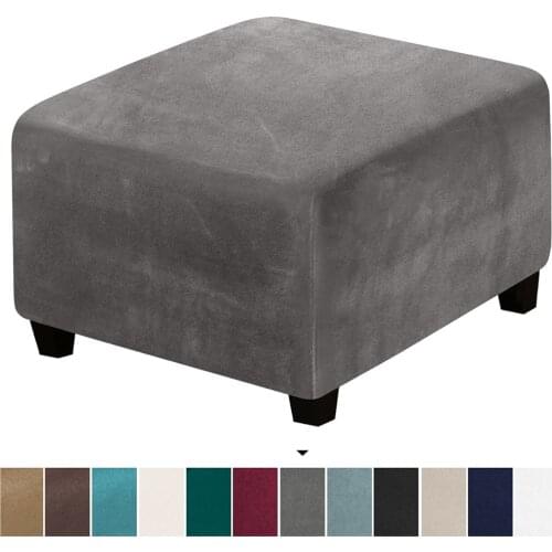 Elastic Square Footstool Slipcover Sofa Footrest Chair Cover Ottoman Stool Cover Velvet Ottoman Slipcover Furniture Protector