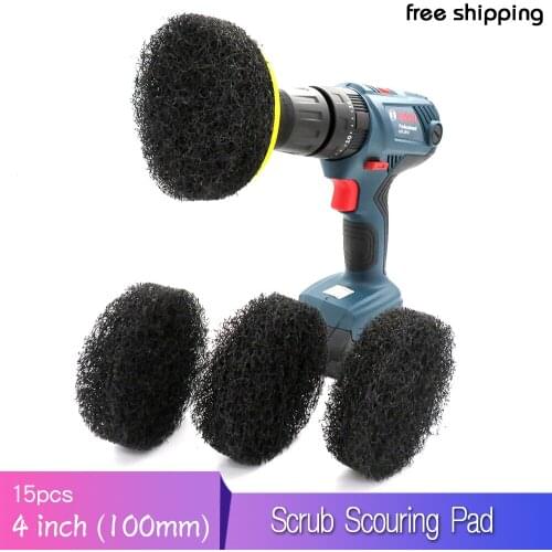 Black Power Scrub Pad 15 Piece Cleaning Kit Scouring Pads Great for Kitchen, Bathroom, Auto