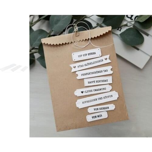 Envelope Slogan Decoration Metal Cutting Dies And Stamp Label DIY Scrapbooking Craft Embossing Albums